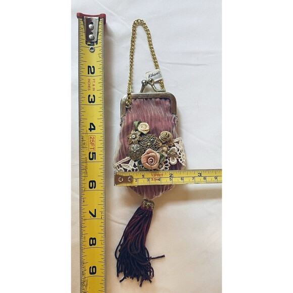 VTG Victorian-Style Coin Purse Bag Katherine’s Collection Burgundy 4"x2.5" W Tag - Picture 12 of 12